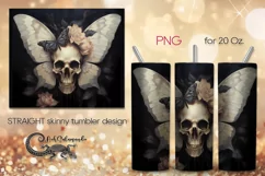 Skulls with butterfly | Halloween Skinny tumbler design PL2 Product Image 1