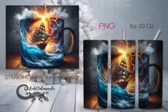 Ship in a cup | Marine Skinny Tumbler Sublimation design P2 Product Image 1
