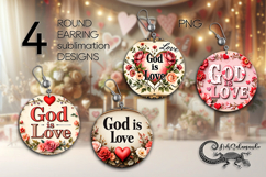 Motivating inscriptions | 4 Round earring sublimation P2 Product Image 1