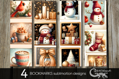 Retro Christmas collage | 4 Xmas bookmarks sublimation P2 Product Image 1
