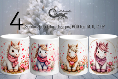 Valentine animals | cute horse mug sublimation design PL Product Image 1