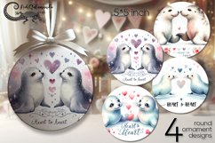 Valentine seal | 4 love round ornaments sublimation designs Product Image 1