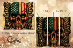 Patriotic Skulls | Vintage Skinny tumbler sublimation PLUS2 Product Image 1
