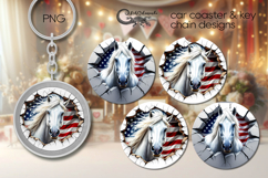 Horse &amp; wall | style Car coaster &amp; key chain sublimation PL2 Product Image 1
