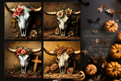 Halloween cow | 4 square coaster sublimation designs P2 Product Image 1