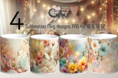 Watercolor flowers | spring Mug design Sublimation design P2 Product Image 1