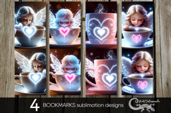 Valentine coffee | 4 love bookmarks sublimation designs Product Image 1