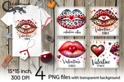 Valentine lips | 4 PNG Sublimation designs 2 Product Image 1