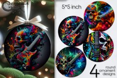 Music &amp; skull | Christmas round ornaments sublimation PL2 Product Image 1