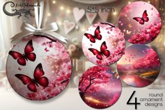 Sakura | 4 flower round ornaments sublimation designs PL Product Image 1