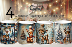 Christmas deer | 4 vintage Sublimation Mug design PLUS2 Product Image 1