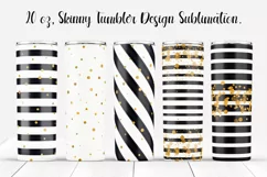 Black striped Skinny tumbler designs Sublimation. 20 oz. Product Image 1