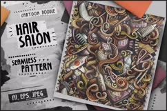 Hair Salon Seamless Pattern | Doodle Vector Tile Background Product Image 1