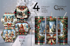 Country Christmas | 4 horse Sublimation Tumbler designs Product Image 1