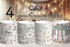 Valentine alpaca | 4 love scandi Mug Sublimation designs Product Image 1