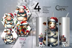 Christmas Cow | 4 funny Skinny tumbler sublimation designs Product Image 1