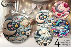 Nursery hearts | round ornaments sublimation design PL Product Image 1