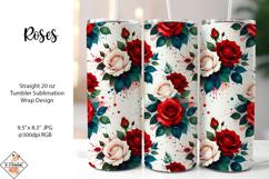 Roses Tumbler Sublimation Wrap Product Image 1