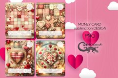 Valentine Shabby chic | 4 love Money Card Sublimation design Product Image 1