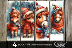 Christmas horse | Xmas bookmarks sublimation design PL Product Image 1