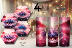 Fantasy sunset | Skinny tumbler Sublimation design PL Product Image 1