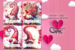 Valentine gnome | love Money Card gnome Sublimation design Product Image 1