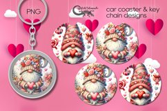 Valentine gnome | coaster &amp; key chain sublumation PLUS Product Image 1