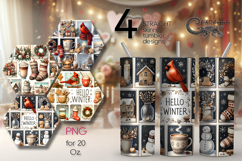 Christmas vibes | 4 Winter Tumbler Sublimation Designs P Product Image 1