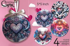 Valentine inscription | round ornaments sublimation designs Product Image 1