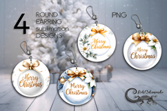 Christmas decor | Round earring Sublimation PL Product Image 1