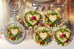 Valentine vintage love | car coaster &amp; key chain designs P3 Product Image 1