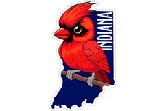 Vector Indiana sticker with Northern Cardinal Product Image 3