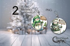 Christmas snowman | 2 cute Round earring Sublimation design3 Product Image 1