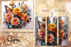 Glitter Flowers | shining tumbler Sublimation design PLUS3 Product Image 1