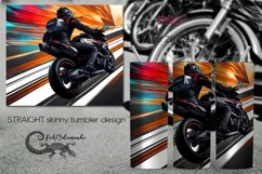 Black rider | Bike Skinny tumbler sublimation design PLUS3 Product Image 1