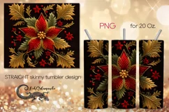 Embroidery | gold skinny tumbler Sublimation design PLUS3 Product Image 1