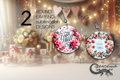 Motivating inscription | Round earring sublimation design P3 Product Image 1
