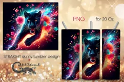 Panther | mystic Skinny tumbler sublimation design PLUS3 Product Image 1