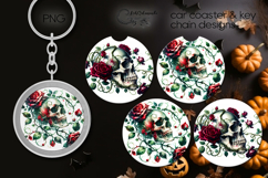 Gothic skulls | coaster &amp; key chain sublimation design P3 Product Image 1