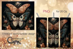 Skulls with butterfly | Halloween Skinny tumbler design PL3 Product Image 1
