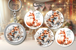 Mother&#039;s day | fox Car coaster &amp; key chain sublimation PLUS3 Product Image 1