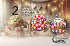 Easter eggs | spring Round Earring Sublimation design P3 Product Image 1