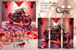 Valentine Motorcycle | bike Skinny tumbler sublimation PLUS3 Product Image 1