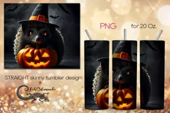 Halloween hedgehog | Skinny tumbler sublimation design PLUS3 Product Image 1