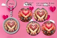 Valentine vintage | love car coaster &amp; key chain design Product Image 1
