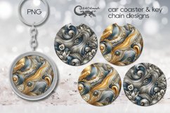 Metallic | Sublimation car coaster &amp; key chain design PLUS3 Product Image 1