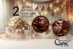 Chocolate is my love | Round earring sublimation design PL3 Product Image 1
