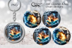 Fantasy | marine coaster &amp; key chain sublimation design PL3 Product Image 1