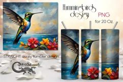 Modern Hummingbird | skinny tumbler Sublimation design PLUS3 Product Image 1