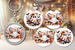 Cute ghost | Halloween Car coaster &amp; key chain design P3 Product Image 1